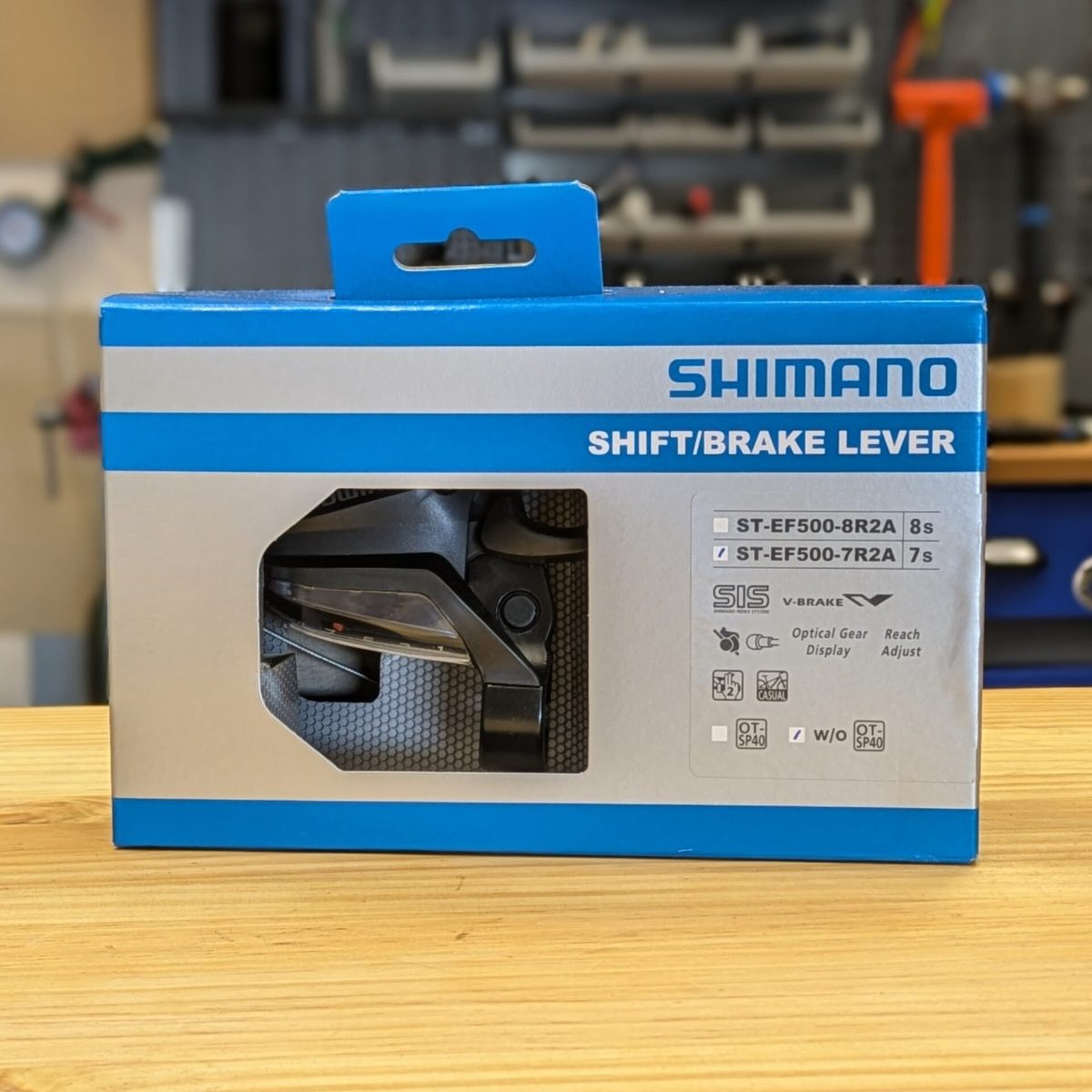 MANETA FRENO/CAMBIO SHIMANO ST-EF500 DERECHA V-BRAKE 7V.2050 mm NEGRO 2 DEDOS - Imagen 1
