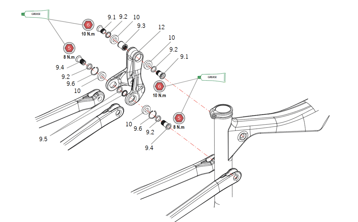 Kit de Rodamientos para Basculante Bicicleta Orbea Oiz 2019-2022 - Imagen 3