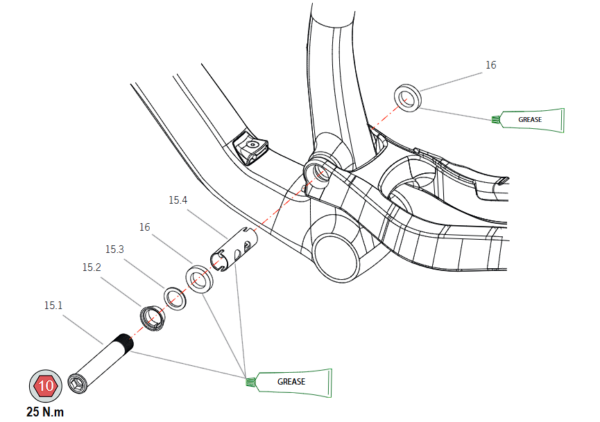 Kit de Rodamientos para Basculante Bicicleta Orbea Oiz 2019-2022